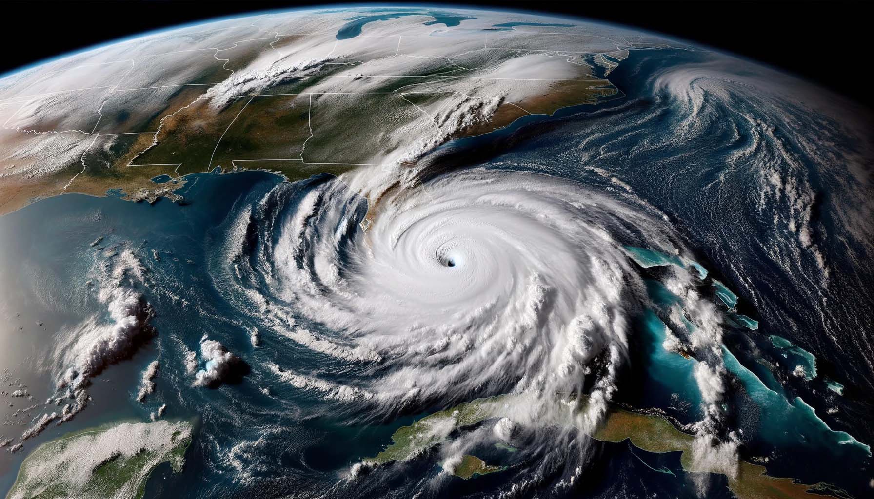 Hurricane Ian over Florida, 2022.